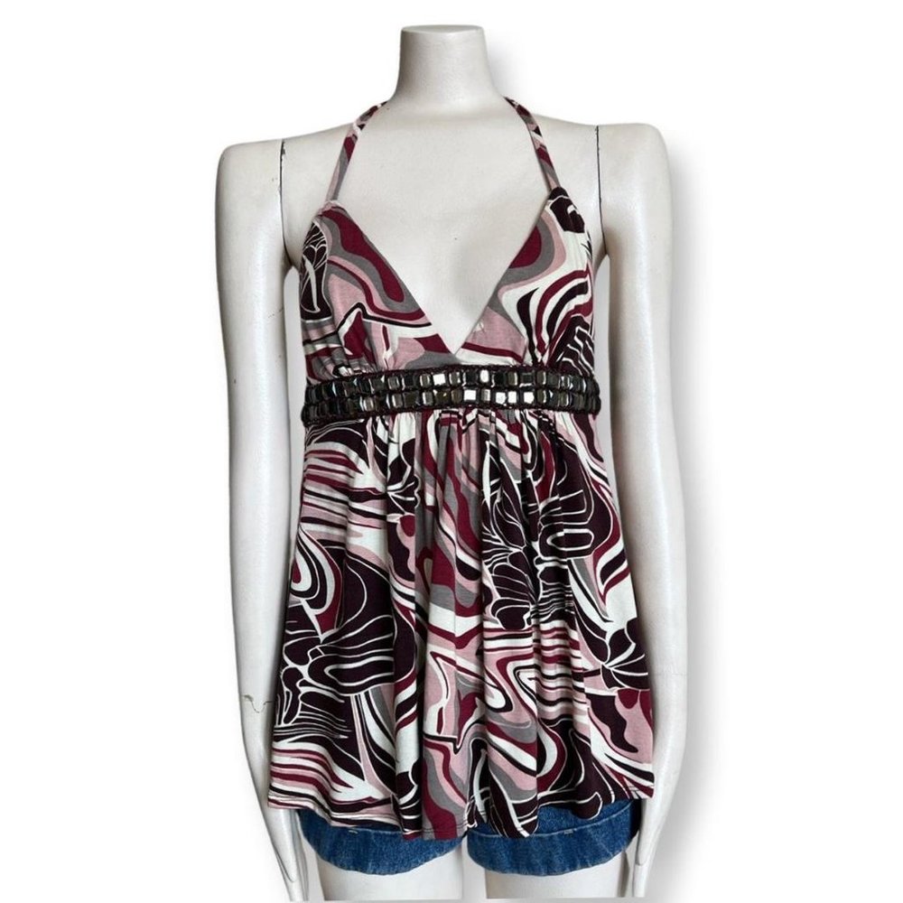 VINTAGE Y2K BACKLESS HALTER TOP